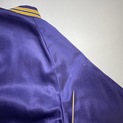 Vintage Minnesota Vikings Chalk Line Satin Bomber Jacket Size Small NFL