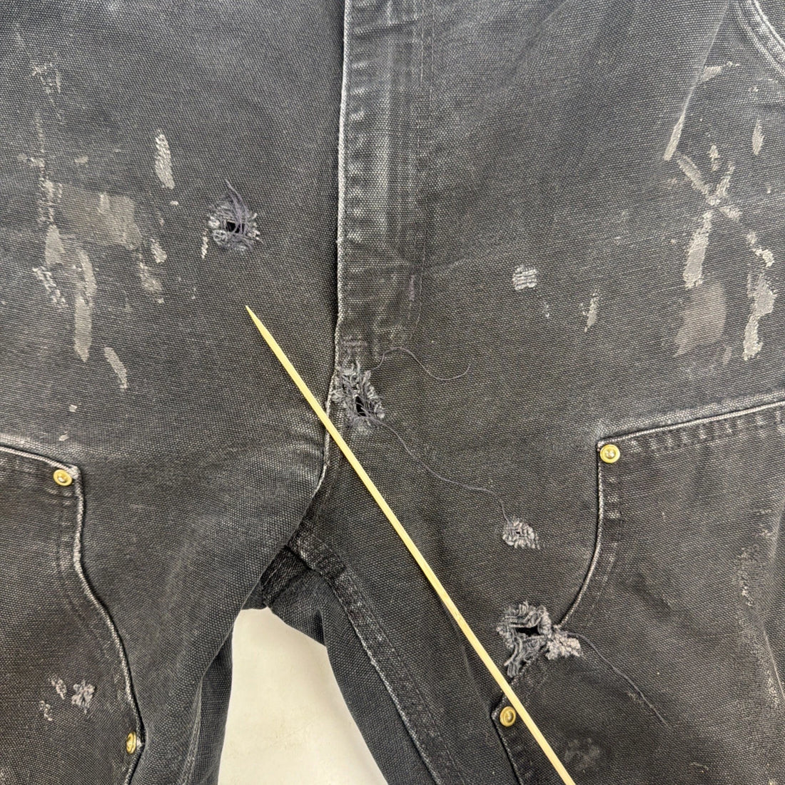 Carhartt Canvas Carpenter Double Knee Work Pants Size 33 X 30 Black