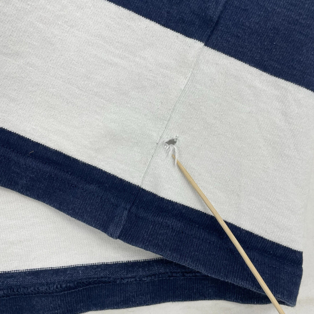 Vintage F & M Barbarian Rugby Shirt Size Large Stripes White Blue