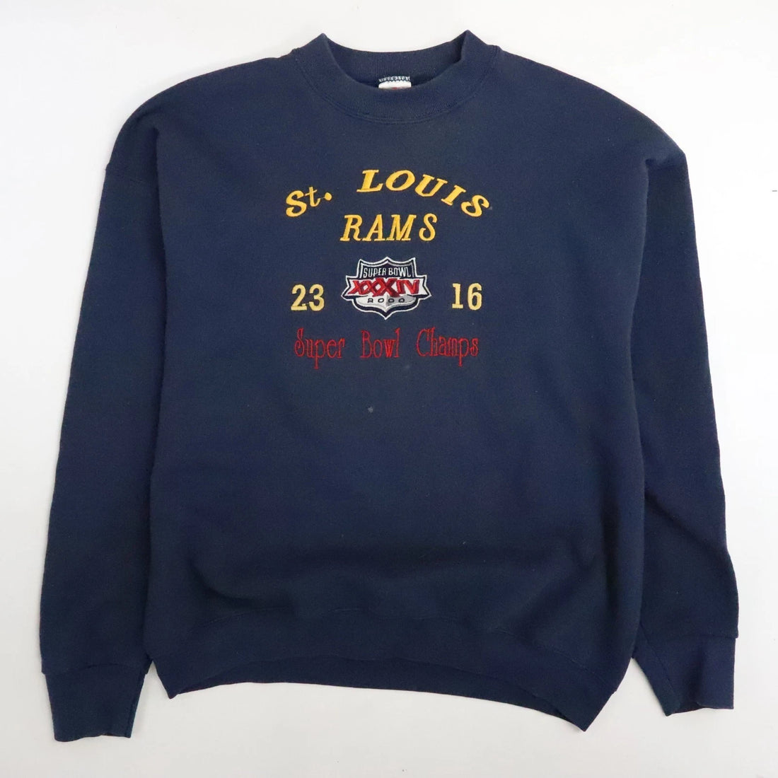 Vintage St. Louis Rams Super Bowl XXXIV Champs Sweatshirt Crewneck Size XL NFL
