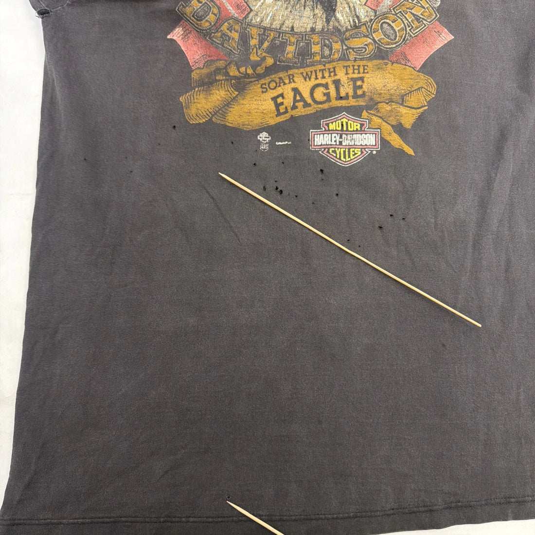 Vintage Harley Davidson Motorcycles Soar With The Eagle T-Shirt XL Distressed