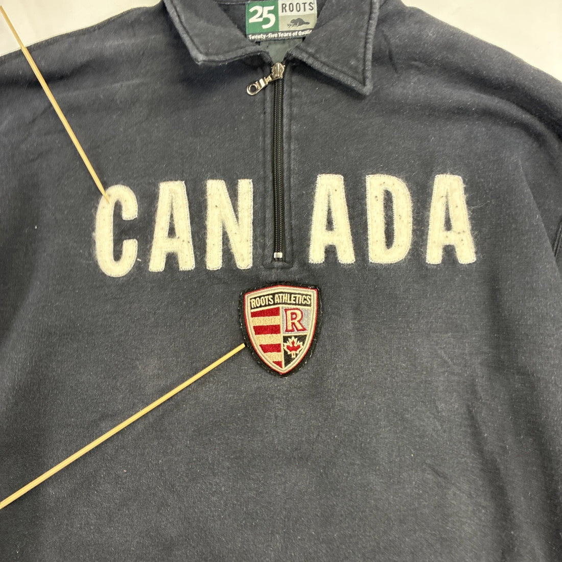 Canada Roots Athletic 1/4 Zip Pullover Sweater Size XL Black