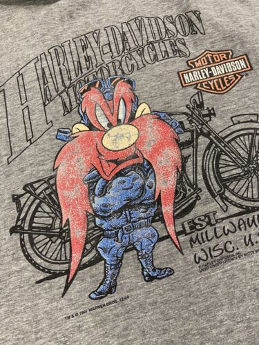 Vintage Harley Davidson Motorcycles Yosemite Sam T-Shirt XL Looney Tunes 1997