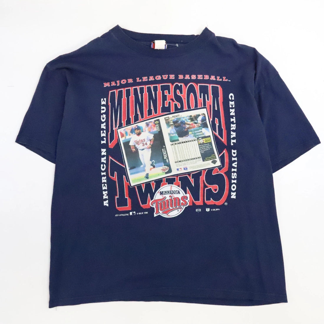 Vintage Minnesota Twins Kirby Puckett Baseball Card T-Shirt Size XL 90s MLB