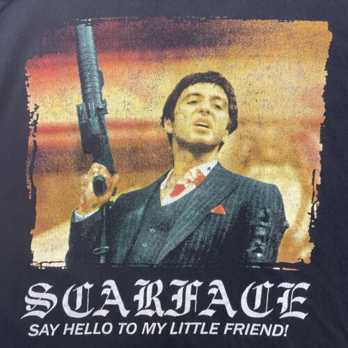 Vintage Scarface Say Hello To My Little Friend T-Shirt Size XL Movie Promo