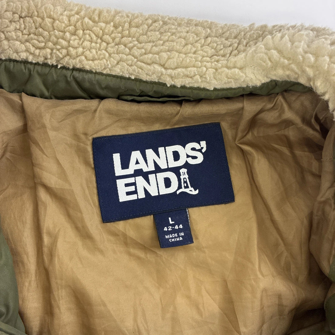 Lands' End Puffer Bomber Jacket Size Large