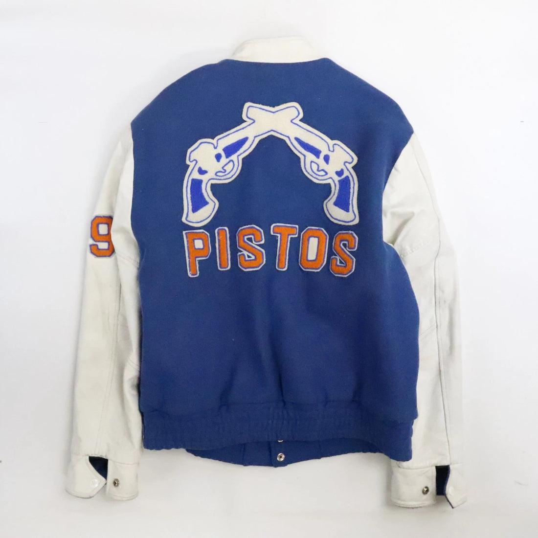 Vintage VAL Pistols Leather Wool Varsity Jacket Size Large