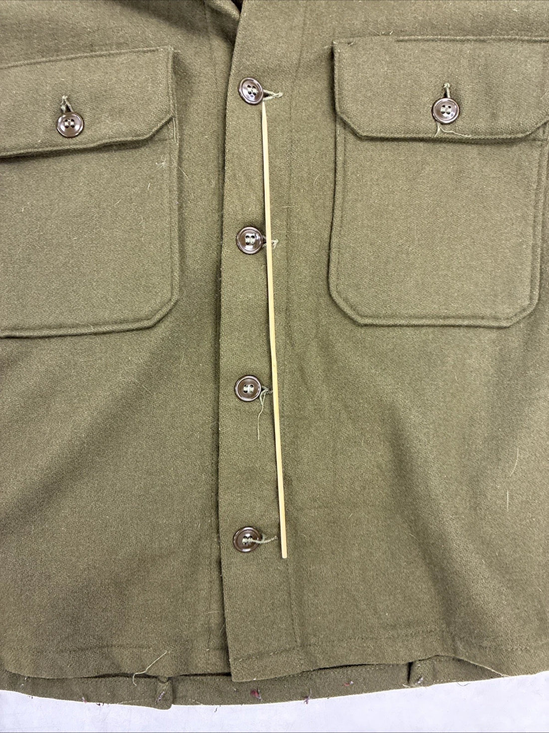 Military Army Wool Button Up Field Shirt Size Large
