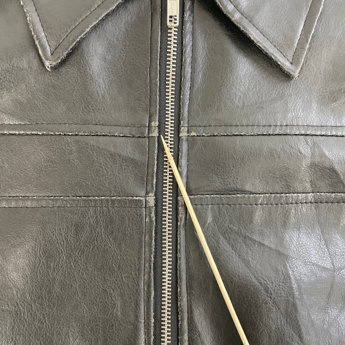 Tommy Jeans Hilfiger Leather Coat Jacket Size Large Black