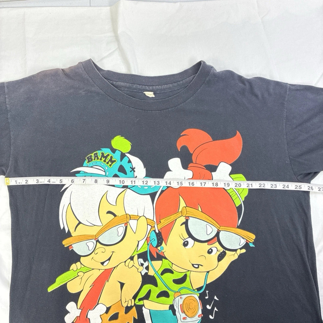 Vintage Flintstones Bam Bam Pebbles T-Shirt Size XL Cartoon 1994 90s