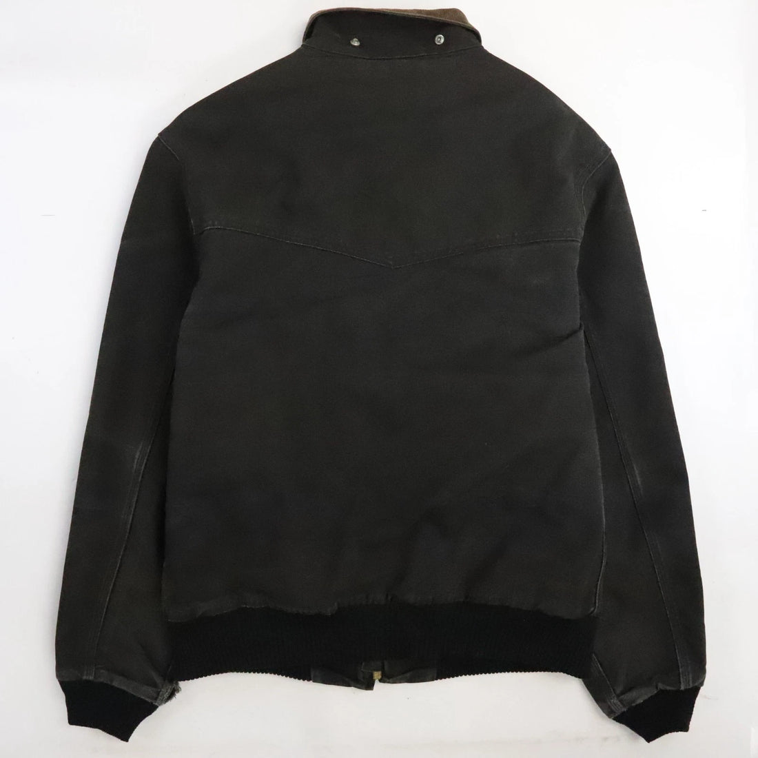 Vintage Carhartt Canvas Santa Fe Western Bomber Work Jacket XL Black Quilt Lined
