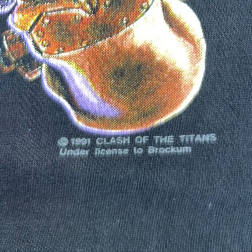 Vintage Clash Of The Titans Brockum T-Shirt Size XL Slayer Megadeth 1991 90s