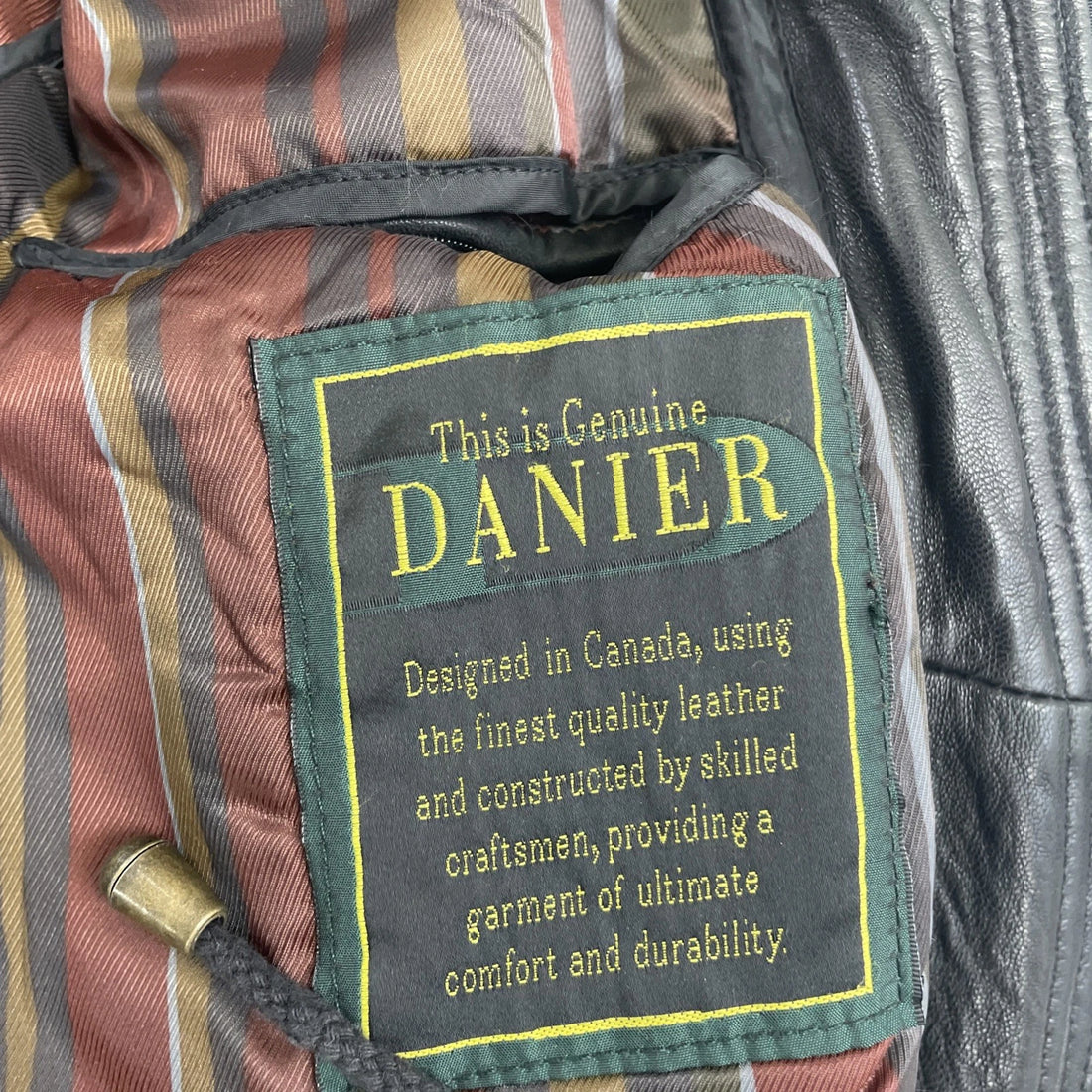 Danier Leather Coat Jacket Size Medium Black