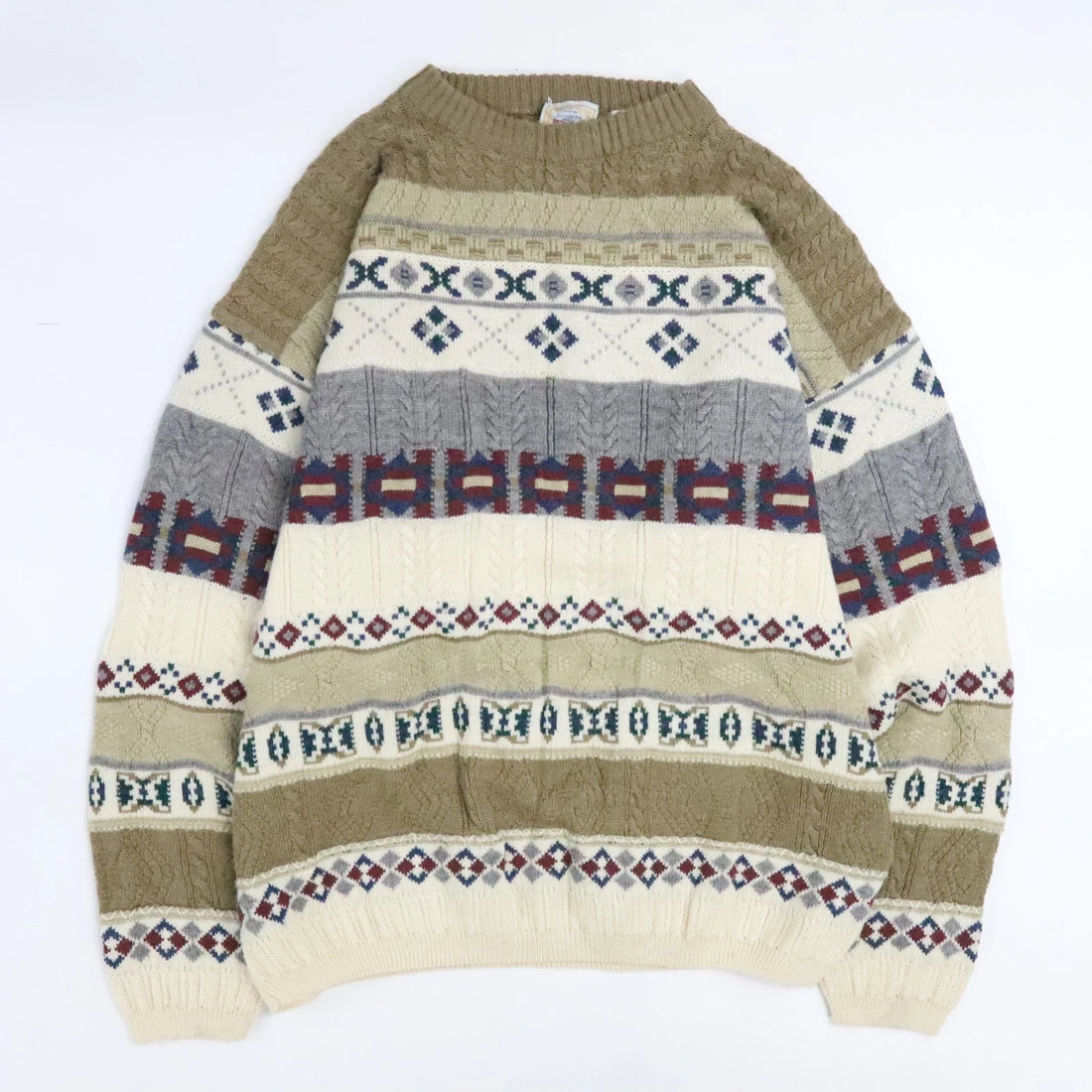 Vintage Riggins Fair Isle Knit Crewneck Sweater Size XL