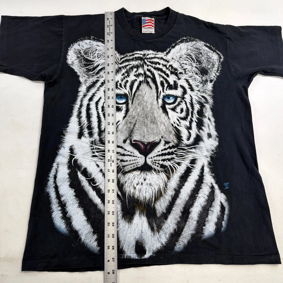Vintage White Tiger T-Shirt Size Large Nature Animals 1992 90s