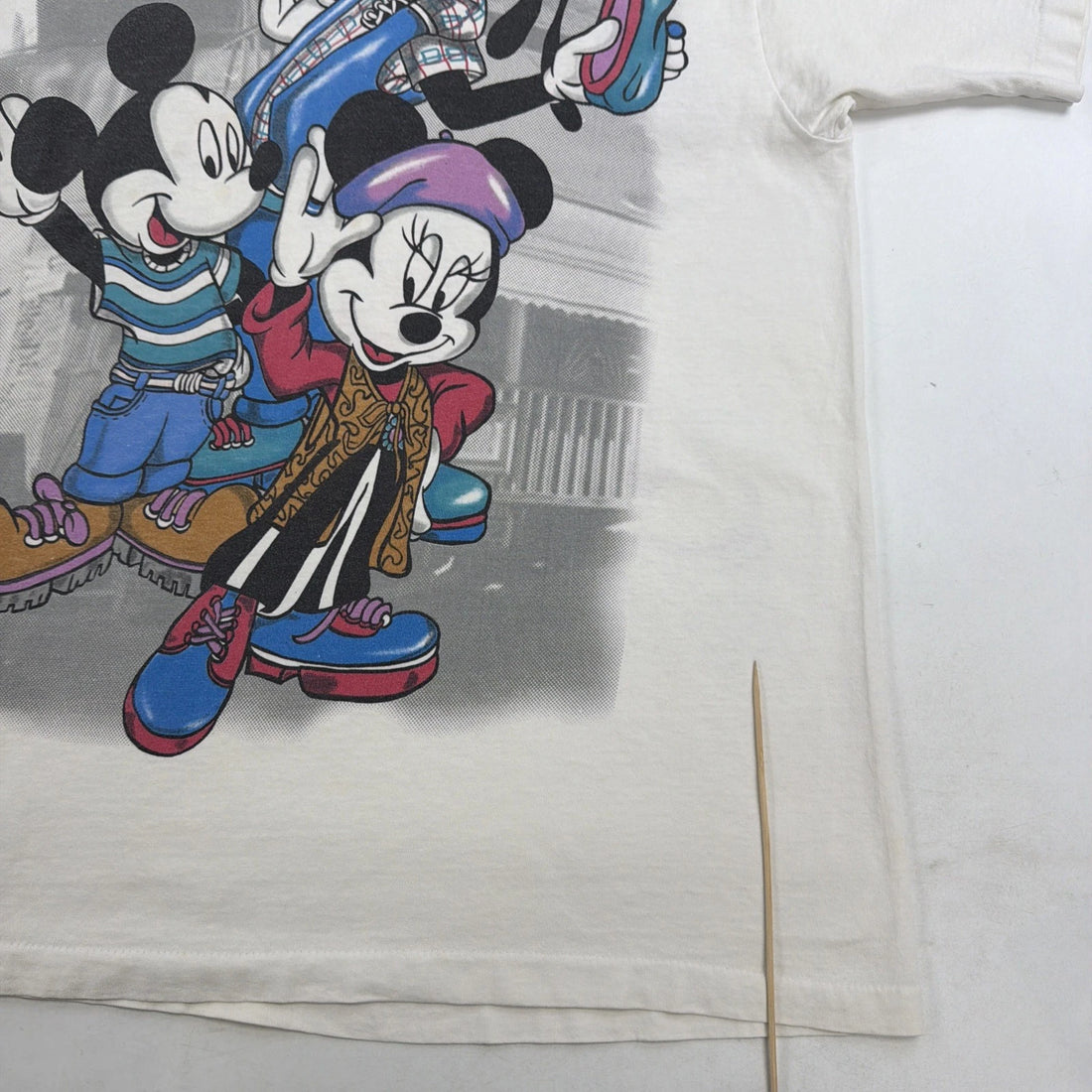 Vintage Mickey Minnie Mouse Goofy Disney T-Shirt Size XL Double Sided 90s