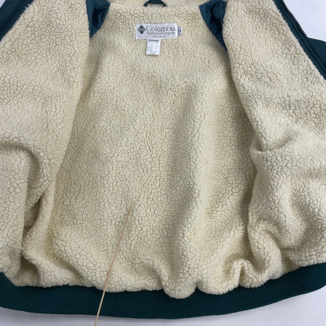 Vintage Columbia Bomber Jacket Size XL Green Sherpa Lined