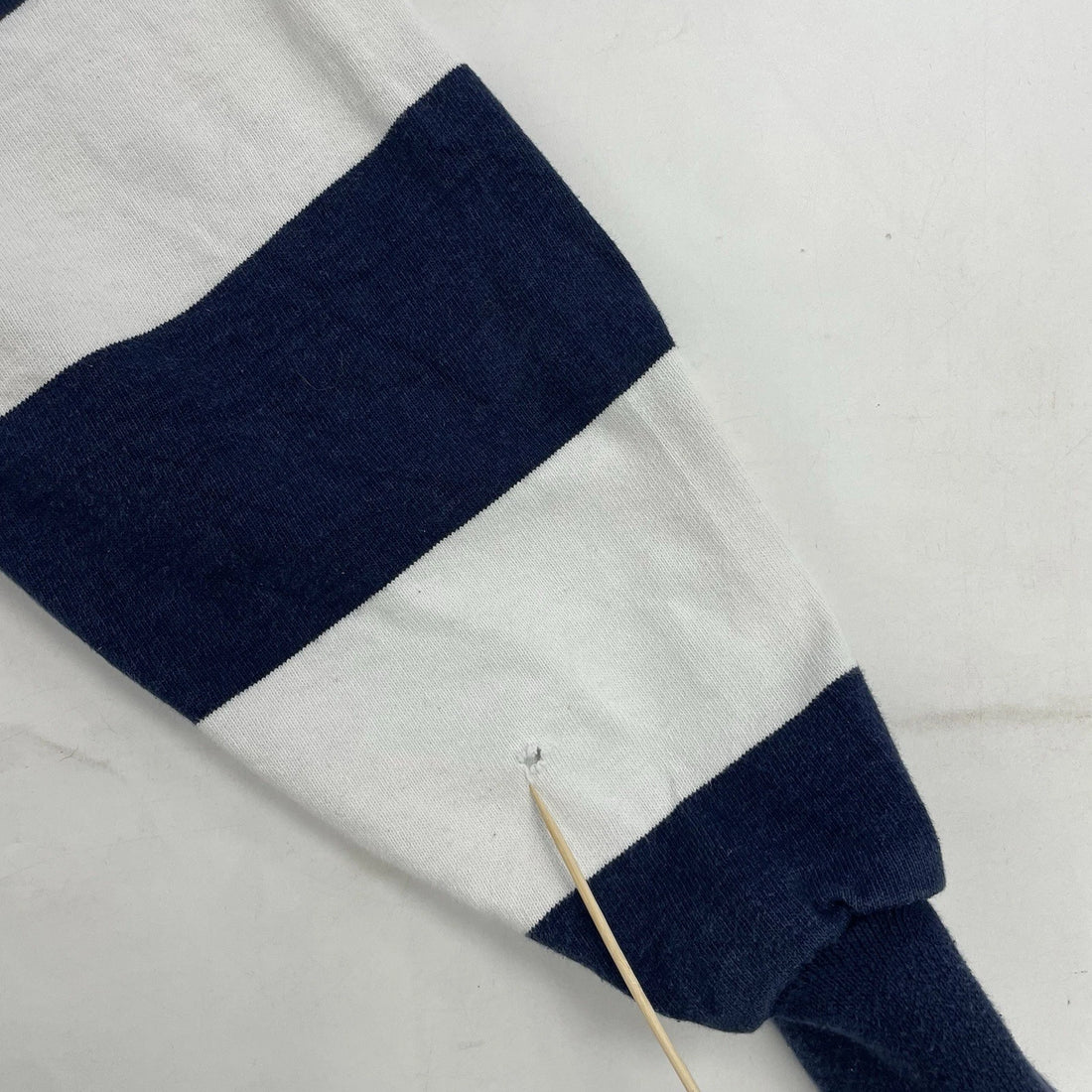 Vintage F & M Barbarian Rugby Shirt Size Large Stripes White Blue