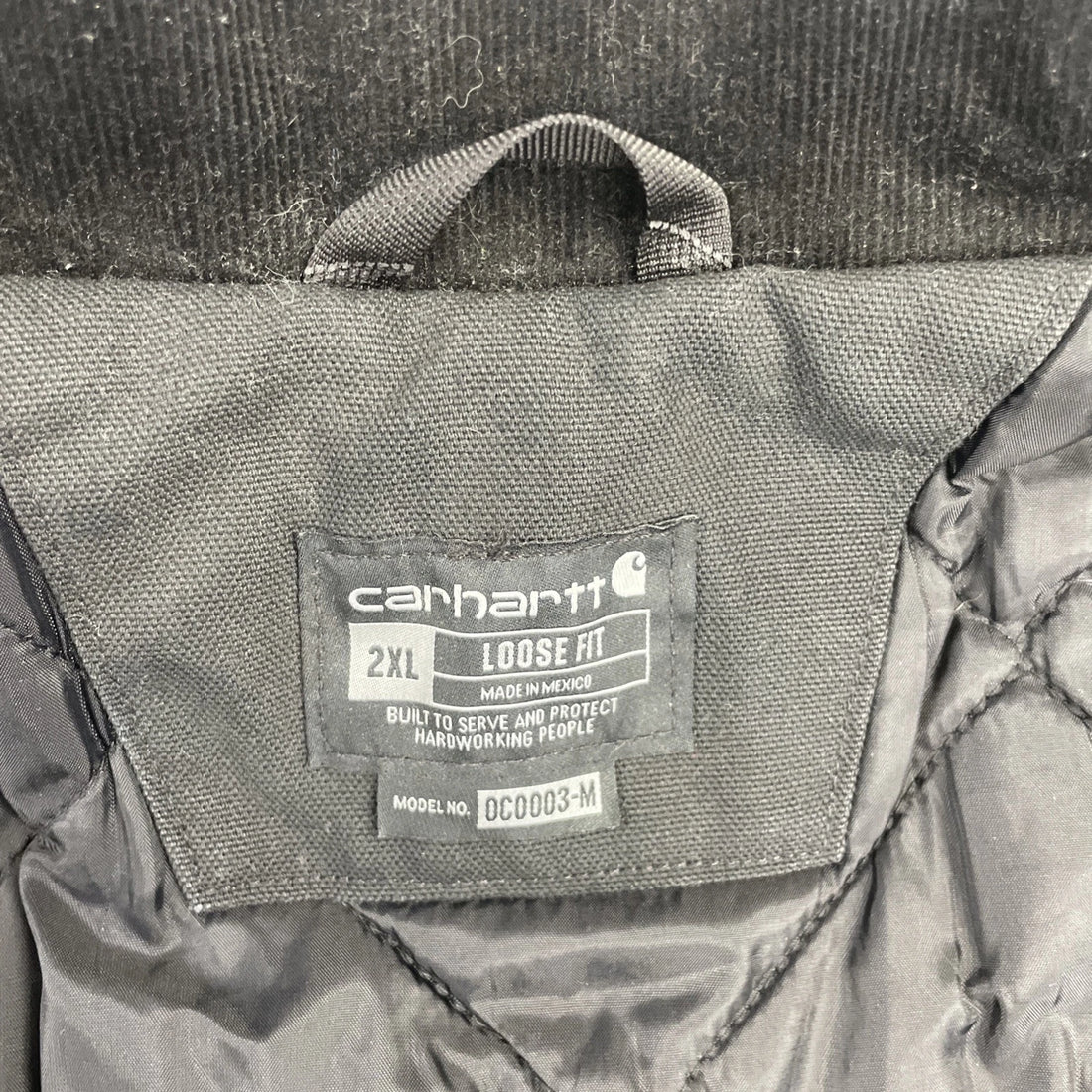 Carhartt Work Coat Jacket Size 2XL Black Loose Fit