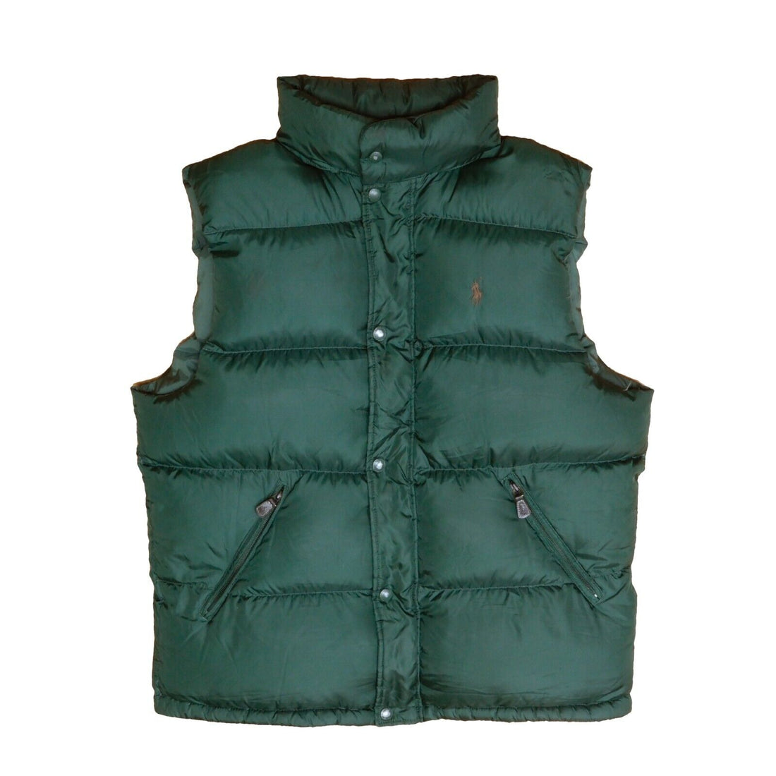 Vintage Polo Ralph Lauren Puffer Vest Size Large Green 90s Down Insulated