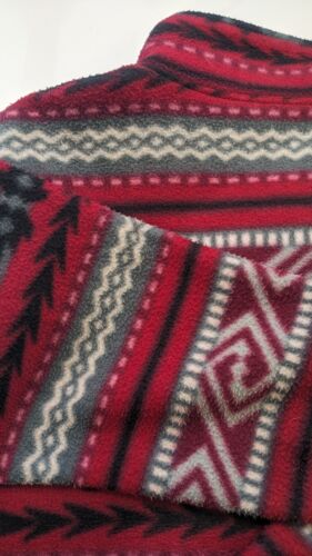 Vintage Alfred Dunner Aztec Southwestern Fleece Jacket Size XL Red