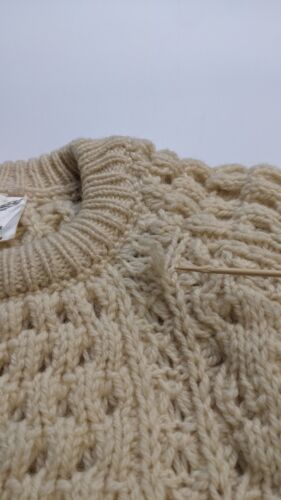 Vintage Quill Knit Wool Fisherman Cable Sweater Size 44