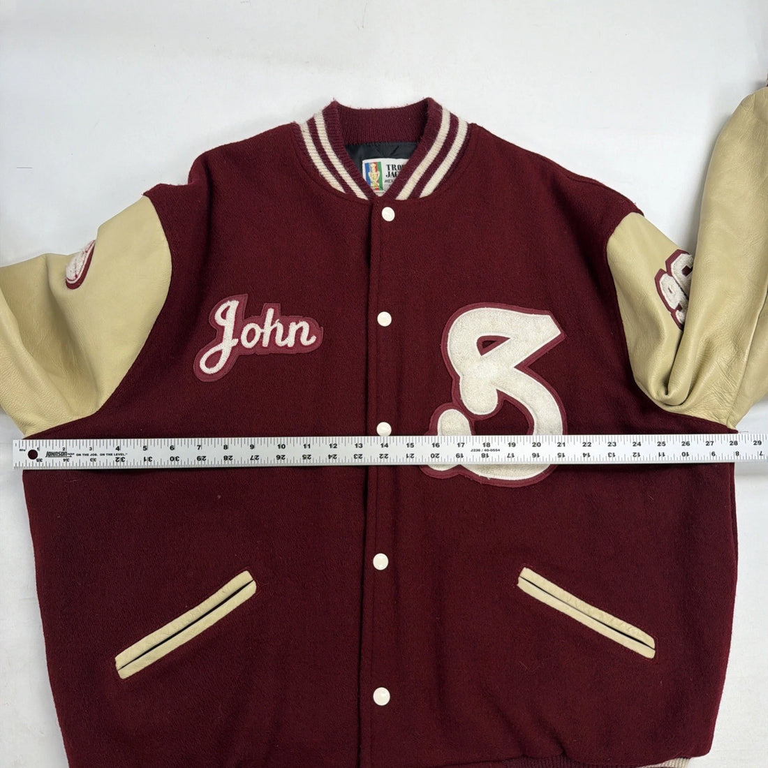 Vintage Shattuck St. Mary's Football Leather Wool Varsity Letterman Jacket 2XL