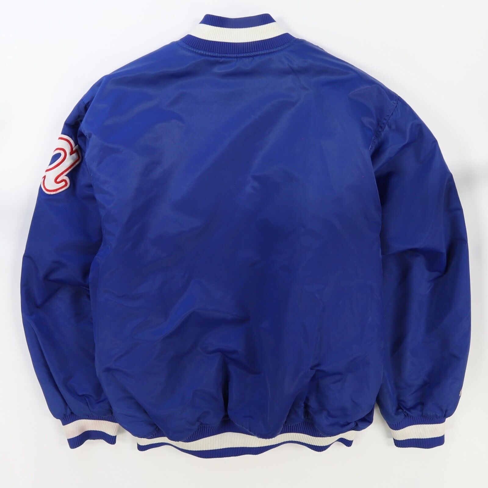 Atlanta Braves Majestic Satin Bomber Jacket Size Large Cooperstown MLB