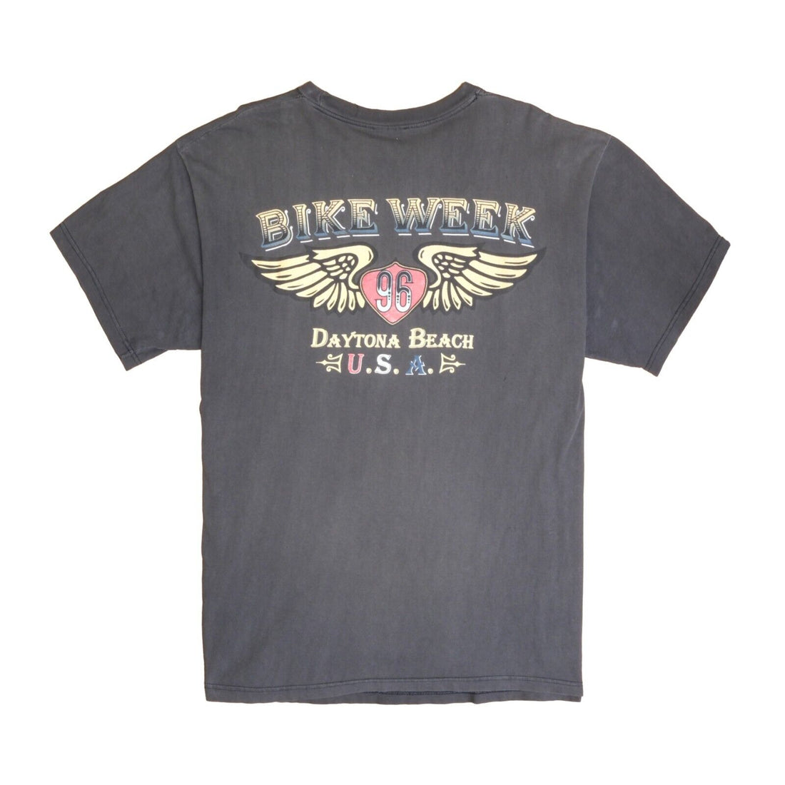 Vintage Dayton Bike Week Eagle T-Shirt Size Large Black 1996 90s