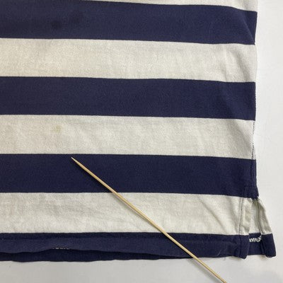 Vintage Polo Ralph Lauren Rugby Shirt Size Large Striped Denim Collar