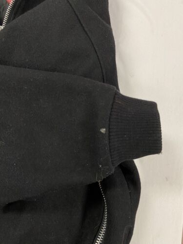 Vintage Nebraska Huskers Tundra Wool Leather 1/4 Zip Sweater Size Large 90s NCAA