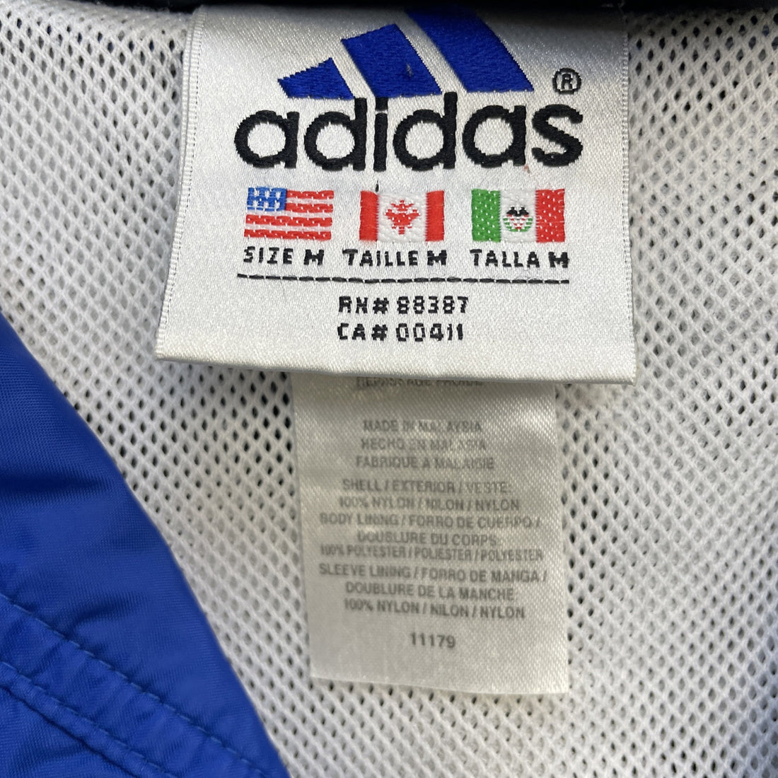 Vintage Adidas Windbreaker Light Jacket Size Medium Blue