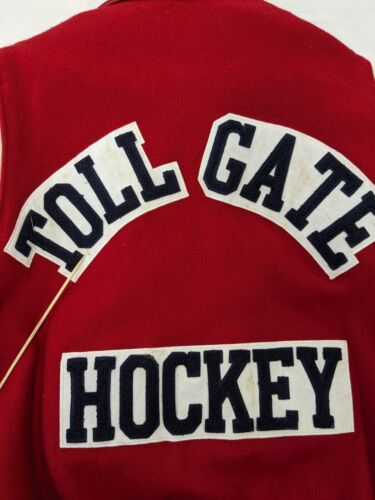 Vintage Toll Gate Hockey State Champions Leather Wool Varsity Jacket Large 2004