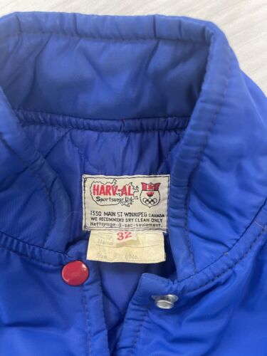 Vintage Albion Hotel Canadians Bomber Jacket Size 32 Blue