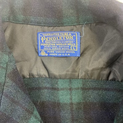 Vintage Pendleton Wool Board Button Up Shirt Size Large Tartan Plaid
