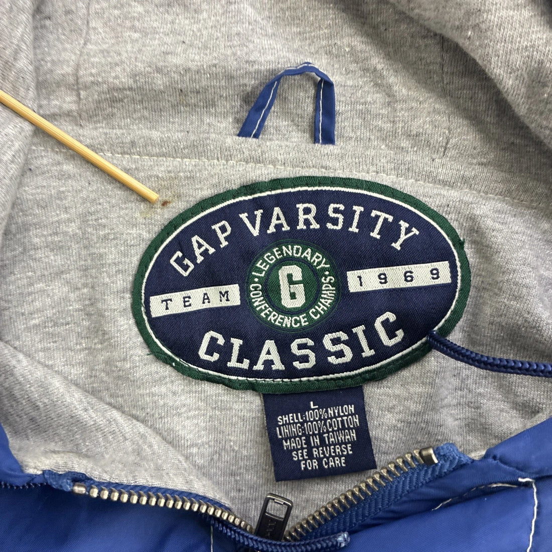 Gap Varsity Pullover Anorak Windbreaker Jacket Size Large Blue