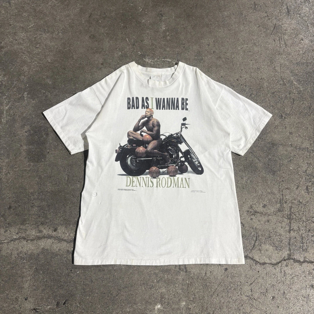 Vintage Dennis Rodman Bad As I Wanna Be T-Shirt Size XL 1996 90s