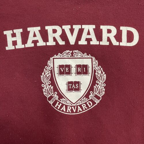 Vintage Harvard Crimson Crest Sweatshirt Crewneck Size Large Red 90s NCAA