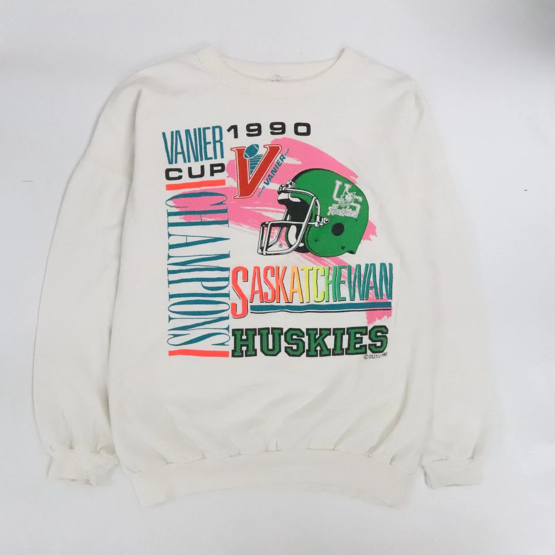 Vintage Saskatchewan Huskies Vanier Cup Champions Sweatshirt Size XL 90s