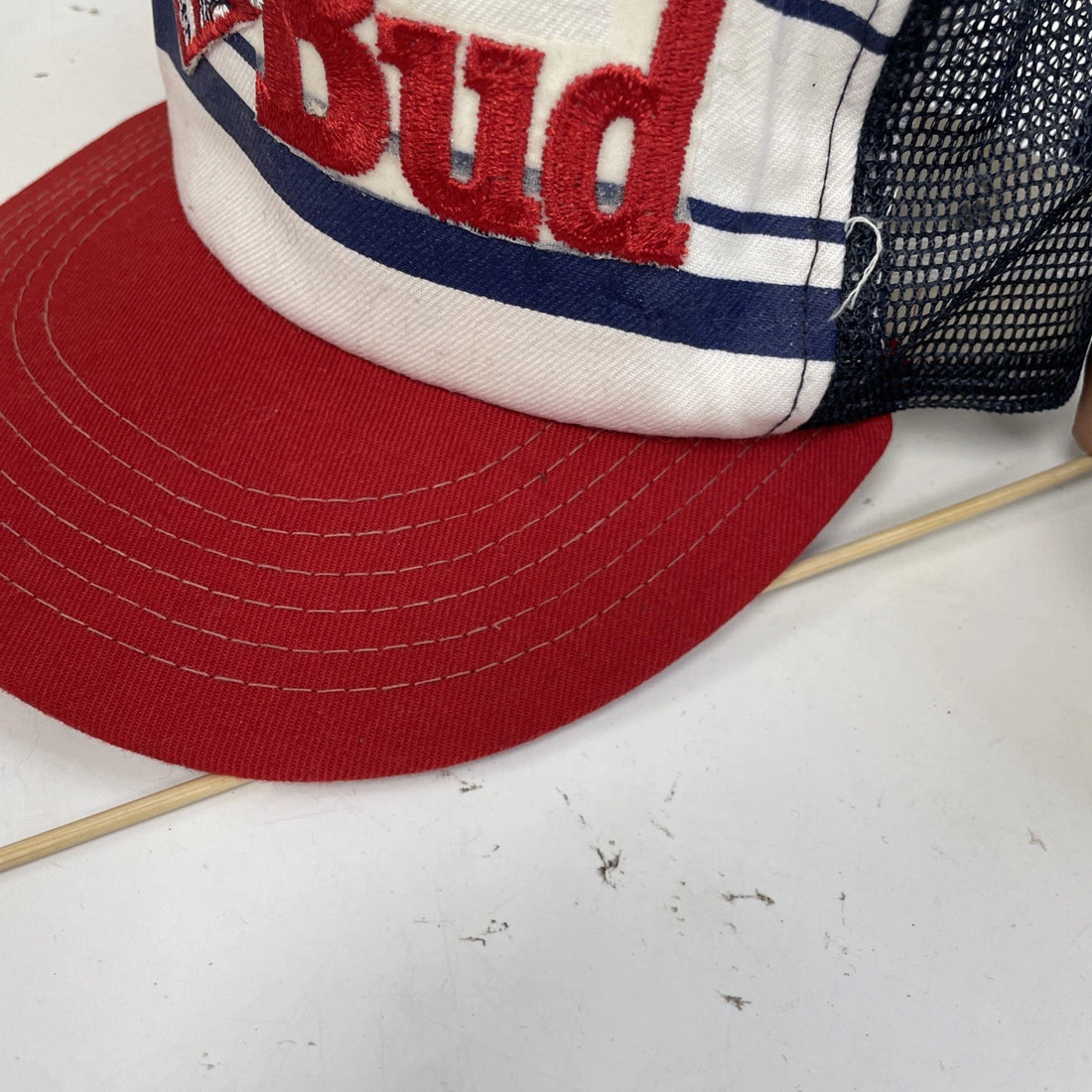 Vintage Budweiser Trucker Snapback Hat Cap Size Large Beer Promo