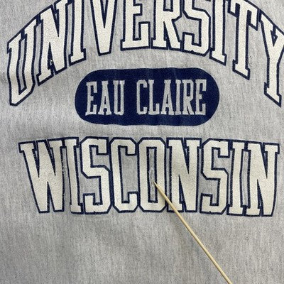 Vintage University Wisconsin Eau Claire Crewneck Sweatshirt Large Distressed