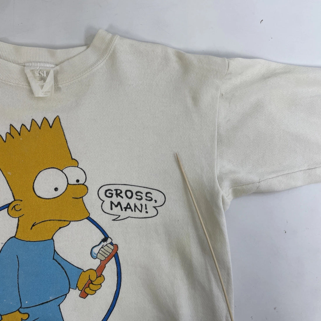 Vintage Bart Simpson Gross Man Crewneck Sweatshirt Size Small 1990 90s