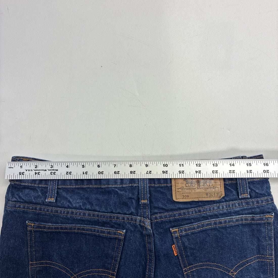 Vintage Levi Strauss & Co 309 Denim Jeans Pants 34 X 31 Orange Tab 40509 0215