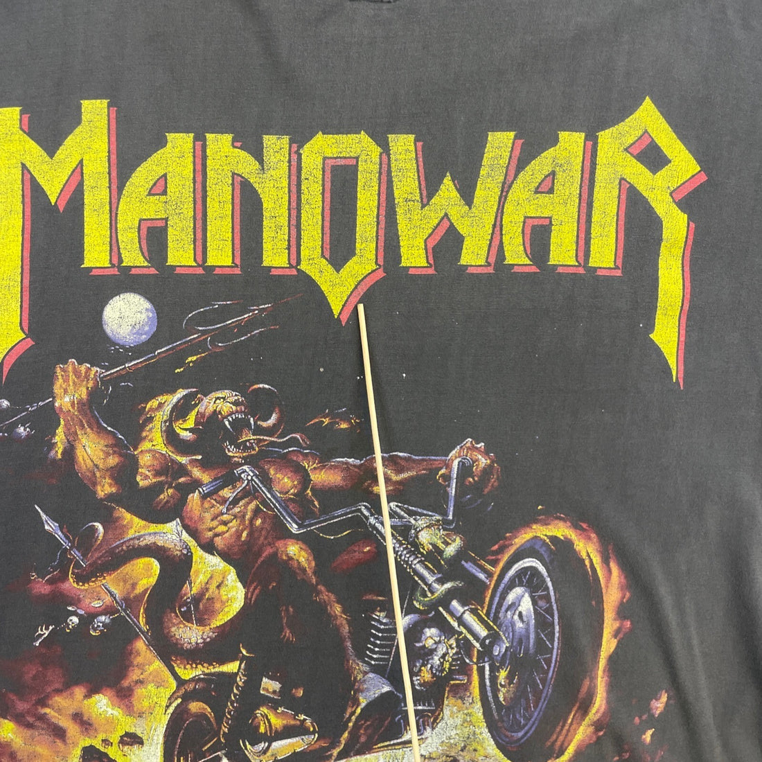 Vintage Manowar Hell On Stage Euro Tour T-Shirt XL Heavy Metal Distressed 1998