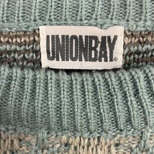 Vintage Union Bay Crewneck Sweater Size Large Blue Fair Isle