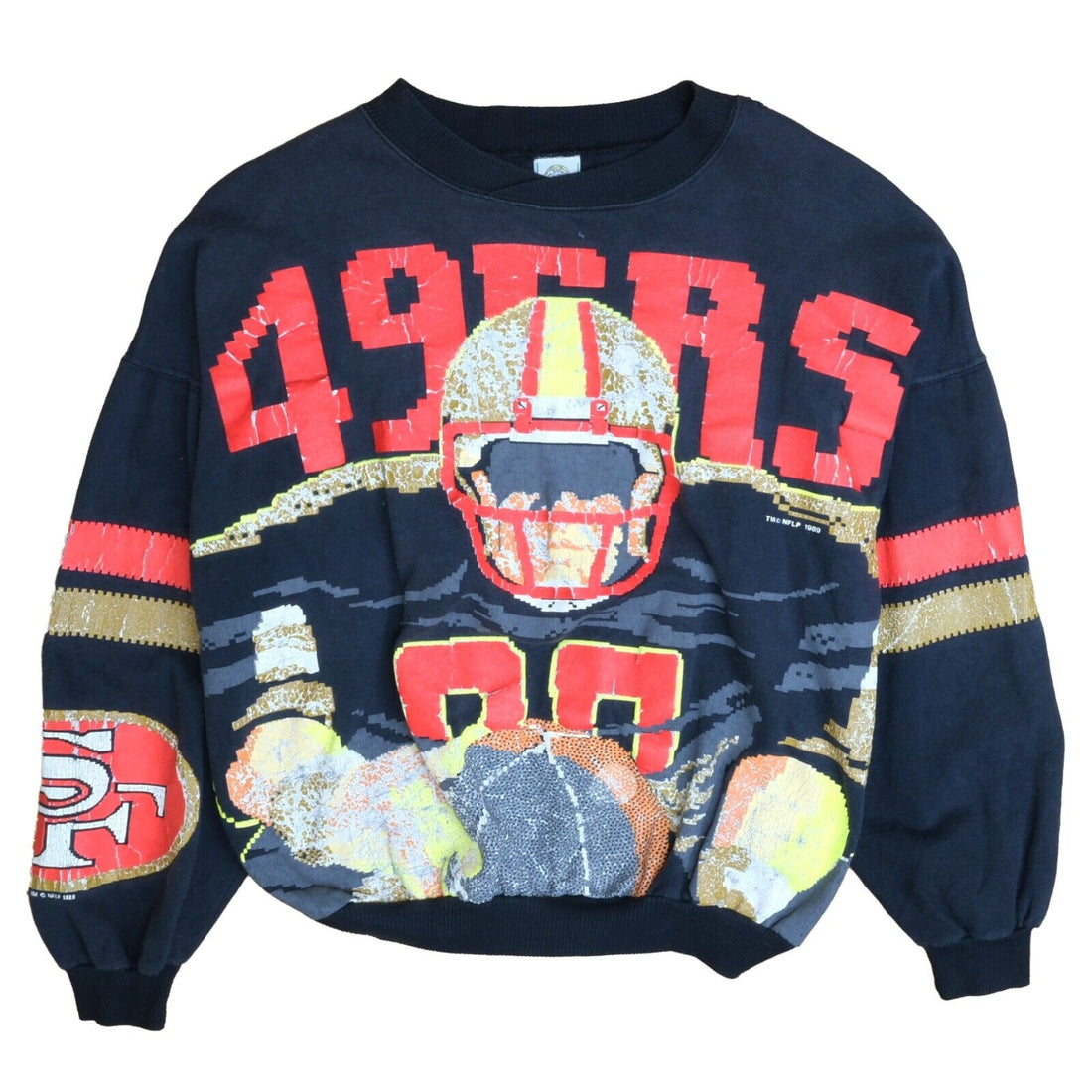 Vintage San Francisco 49ers Sweatshirt Crewneck Large AOP Pixel 1989 80s NFL