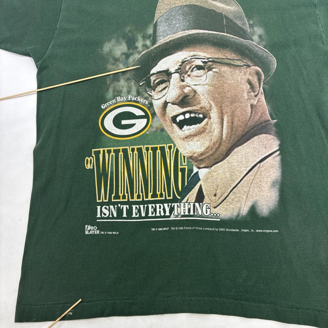 Vintage Green Bay Packers Vince Lombardi Super Bowl XXXI T-Shirt XL 1996 NFL