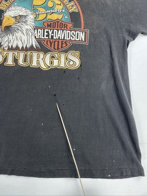 Vintage Harley Davidson Motorcycles Sturgis Black Hills Rally Eagle T-Shirt 2XL