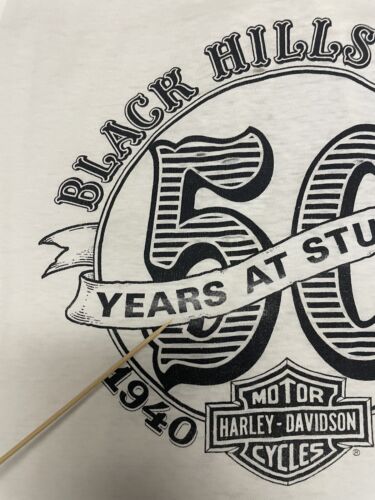 Vintage Harley Davidson Motorcycle 3D Emblem Sturgis Black Hills T-Shirt Large