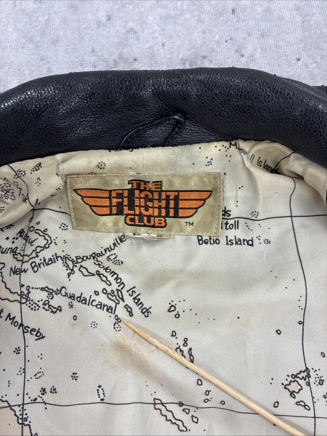 Vintage Flight Club Leather Bomber Jacket Size Large